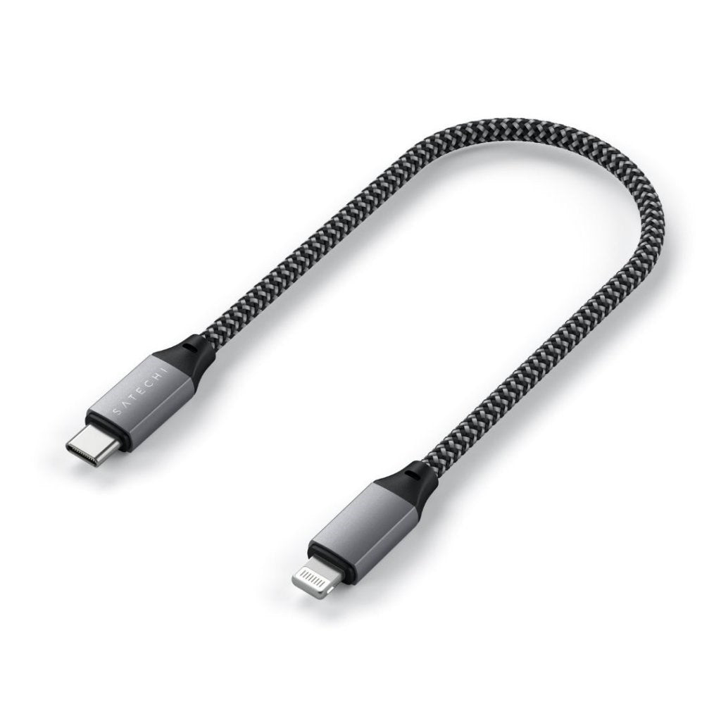 Satechi USB-C til Lightning-kabel (PD) 60W - 25 cm. - Space Grey