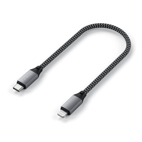 Satechi USB-C til Lightning-kabel (PD) 60W - 25 cm. - Space Grey