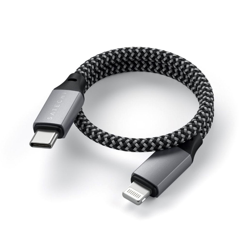 Satechi USB-C til Lightning-kabel (PD) 60W - 25 cm. - Space Grey
