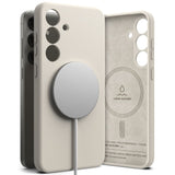 Ringke Samsung Galaxy S25 Magnetisk silikonetui med MagSafe - Greige 