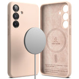 Ringke Samsung Galaxy S25 Magnetisk silikonetui med MagSafe - Rosa 
