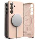 Ringke Samsung Galaxy S25 Magnetisk silikonetui med MagSafe - Rosa 