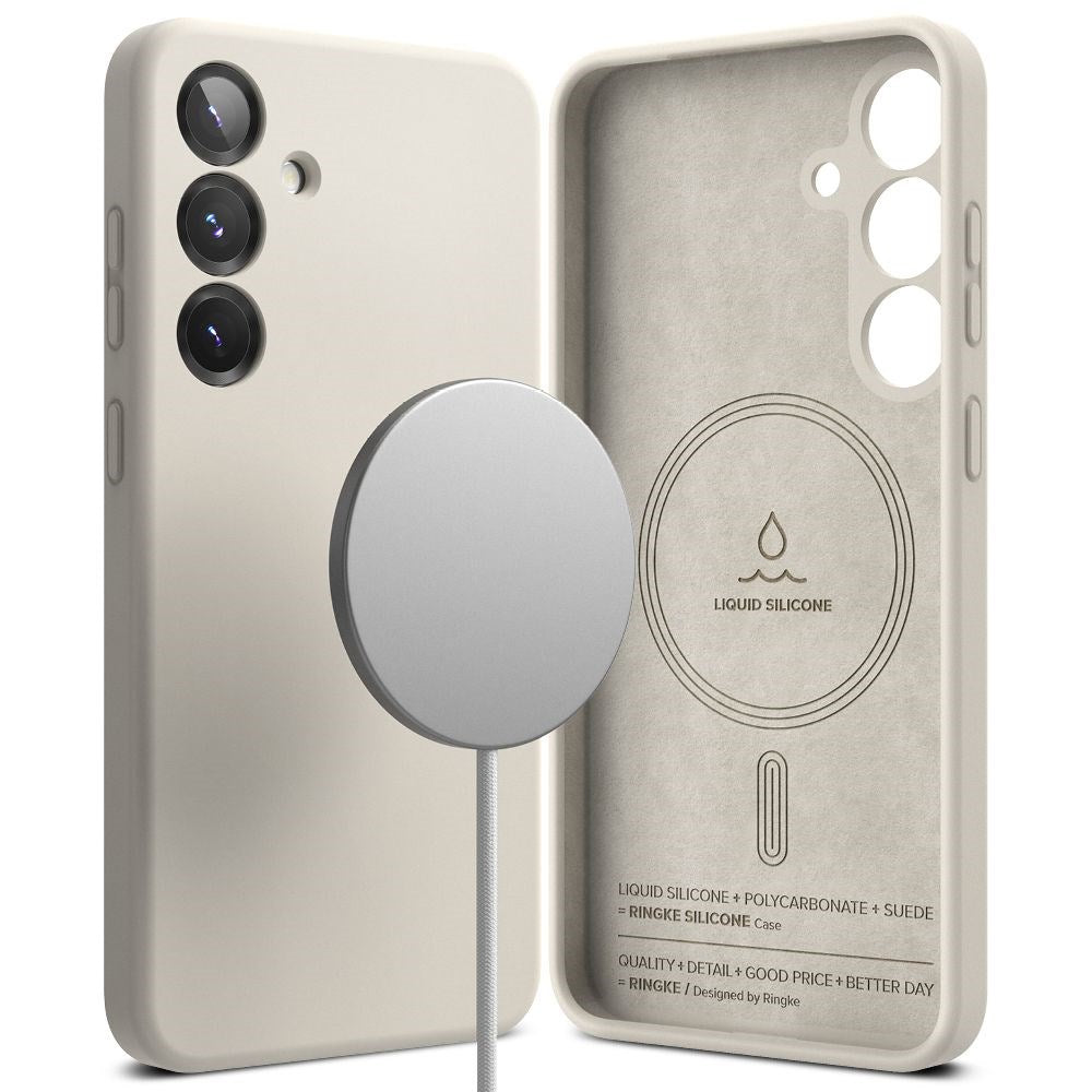Ringke Samsung Galaxy S25+ (Plus) Magnetisk silikonetui med MagSafe - Greige 