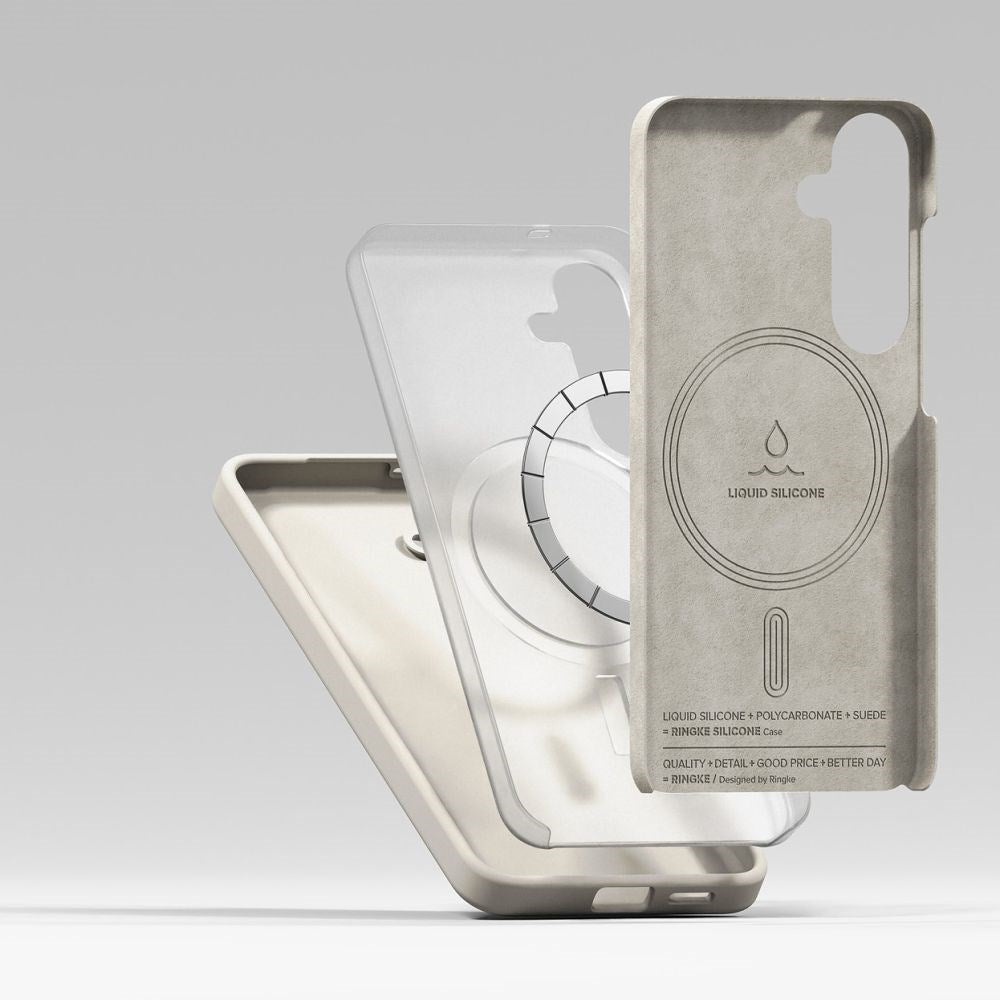 Ringke Samsung Galaxy S25+ (Plus) Magnetisk silikonetui med MagSafe - Greige 