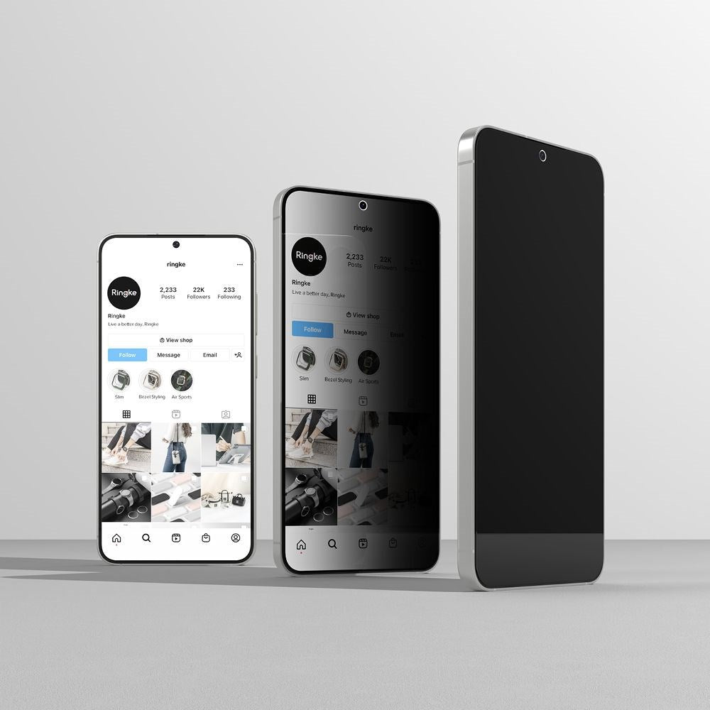 Ringke Samsung Galaxy S25+ (Plus) Easy Slide skjermbeskytter i herdet glass – Personvern 