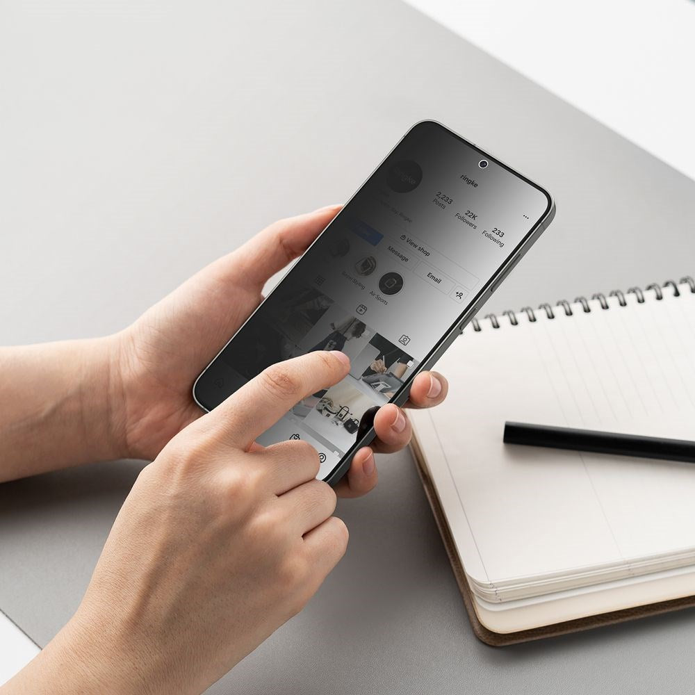 Ringke Samsung Galaxy S25+ (Plus) Easy Slide skjermbeskytter i herdet glass – Personvern 