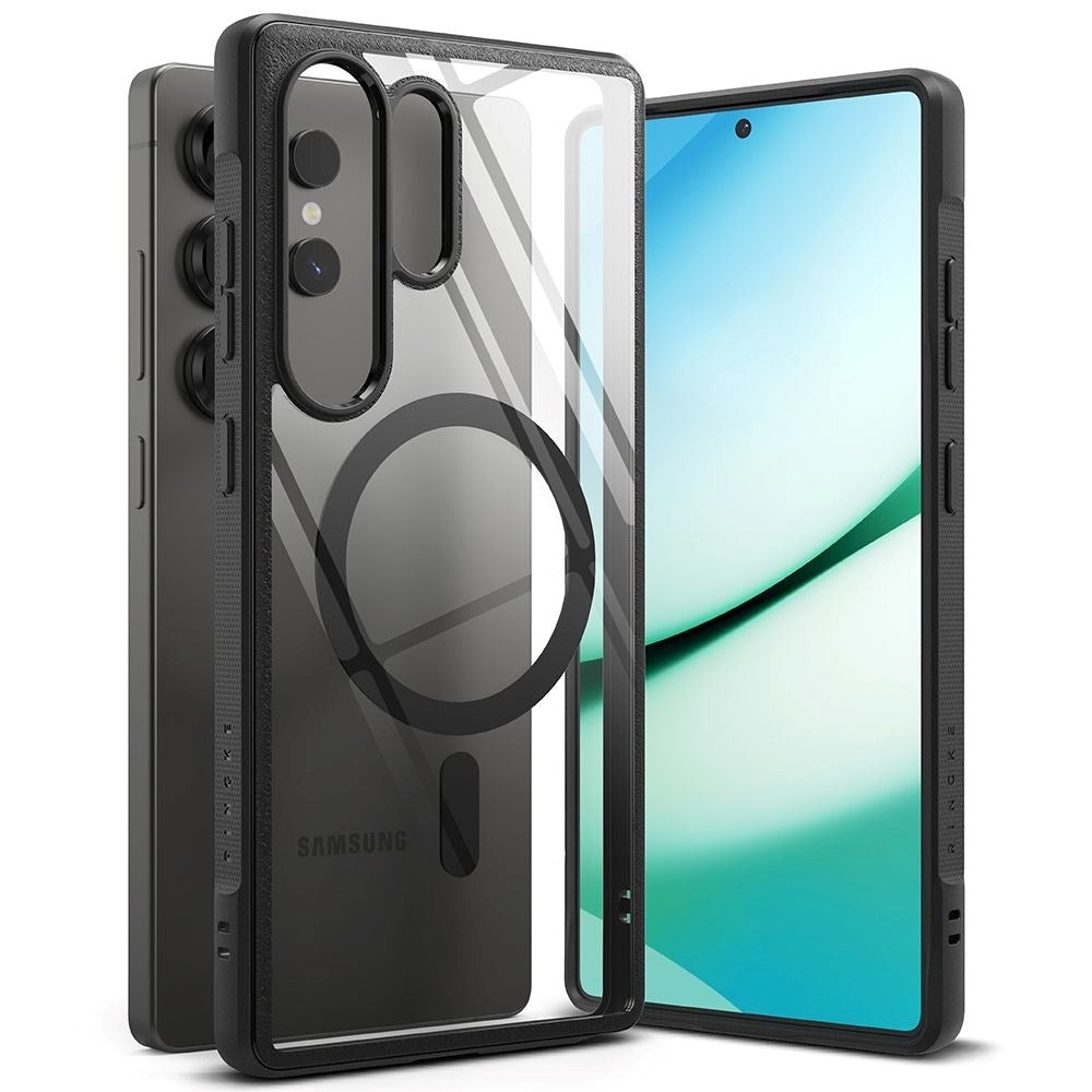 Ringke Fusion Bold Samsung Galaxy S25 Ultra Hybrid-deksel - MagSafe-kompatibel - Gjennomsiktig / Svart