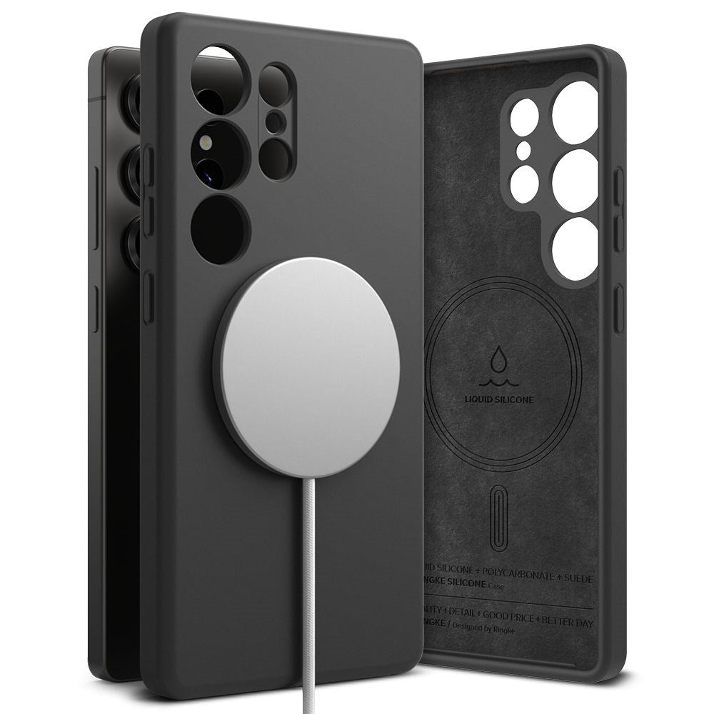 Ringke Samsung Galaxy S25 Ultra Magnetic Silikonetui med MagSafe - Svart 