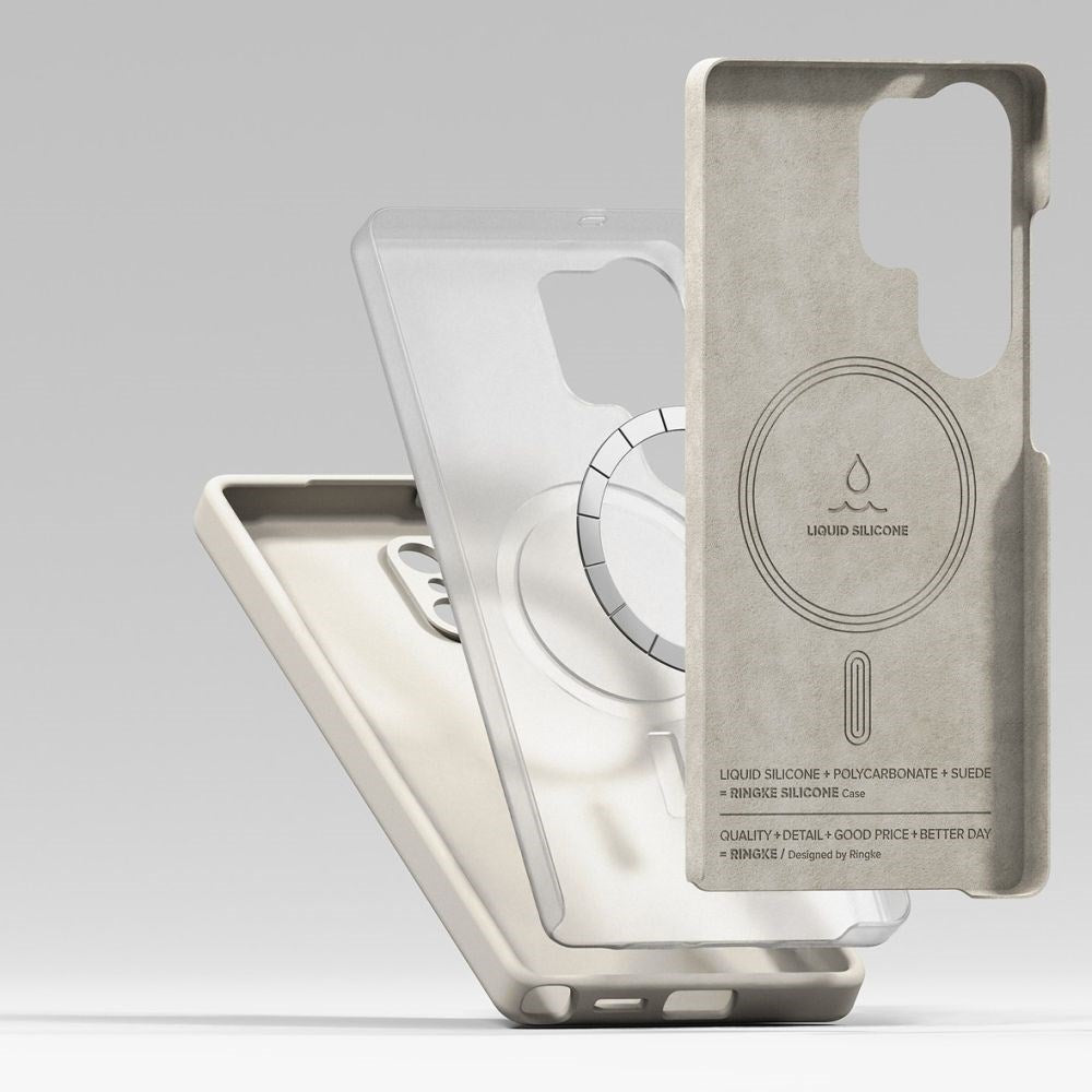 Ringke Samsung Galaxy S25 Ultra Magnetic Silikonetui med MagSafe - Greige 