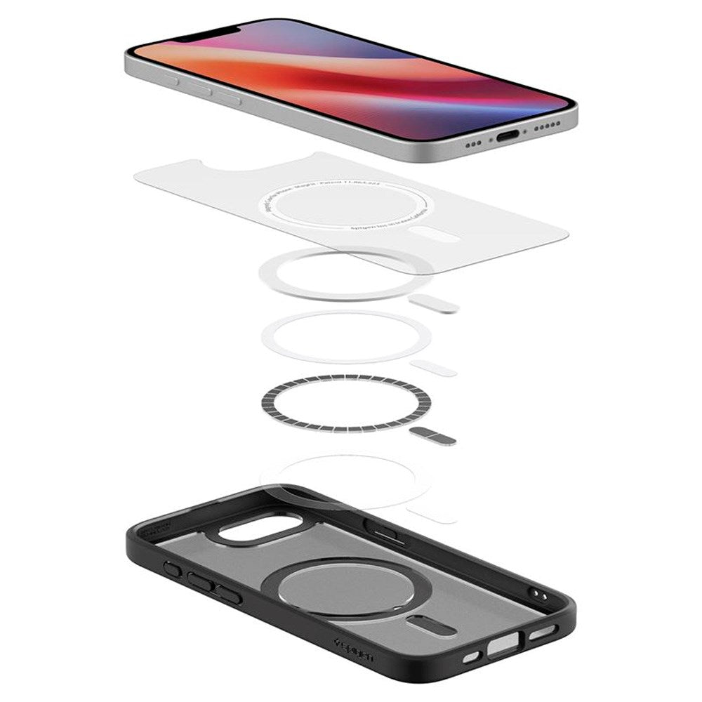 Spigen - iPhone 16e Crystal Hybrid Cover - MagSafe Kompatibel - Sort