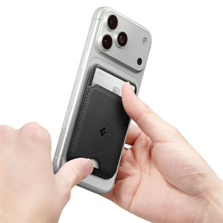 Spigen Foldbar Kortholder - 1 Kortplads - MagSafe Kompatibel - Sort