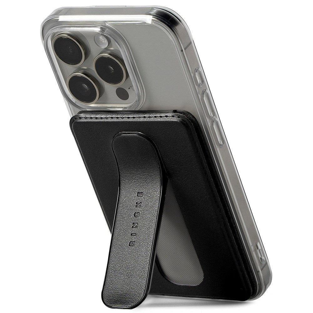 Ringke Magnetisk Kortholder m. Ståfunktion - MagSafe Kompatibel - Sort