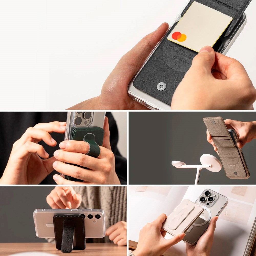 Ringke Magnetisk Kortholder m. Ståfunktion - MagSafe Kompatibel - Sort