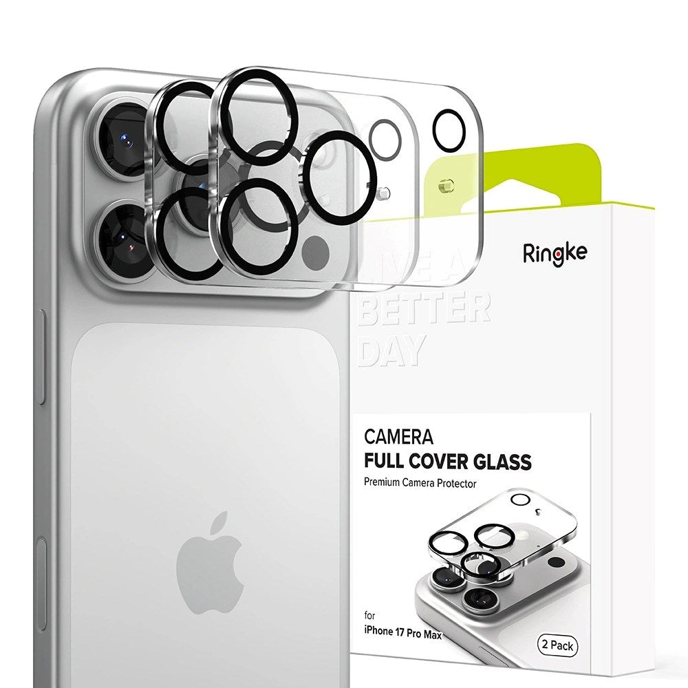 iPhone 17 Pro Max Ringke Kamerabeskyttelsesglas - 2 stk. - Gennemsigtig / Sort