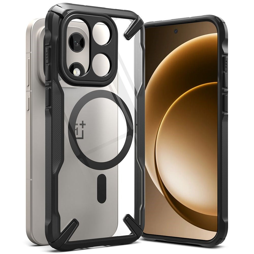 Ringke OnePlus 15 Fusion X Bagside Cover - MagSafe Kompatibel - Sort / Gennemsigtig