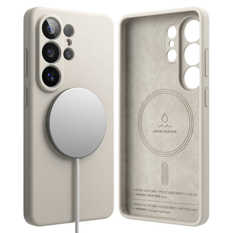 Samsung Galaxy S26 Ultra Ringke Silikone Bagside Cover - MagSafe Kompatibel - Beige