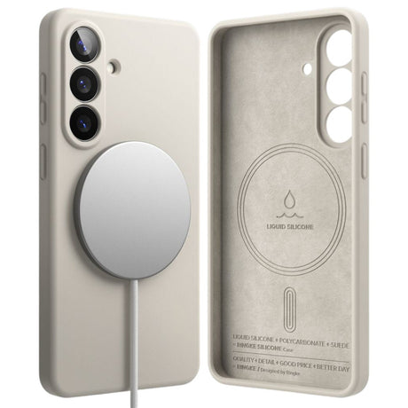 Samsung Galaxy S26 Ringke Silikone Bagside Cover - MagSafe Kompatibel - Beige