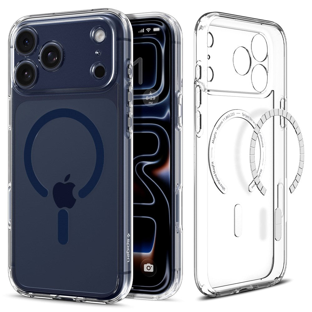 Spigen iPhone 17 Pro Ultra Hybrid Bagside Cover - MagSafe Kompatibel - Gennemsigtig / Blå