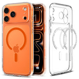 Spigen iPhone 17 Pro Ultra Hybrid Bagside Cover - MagSafe Kompatibel - Gennemsigtig / Orange