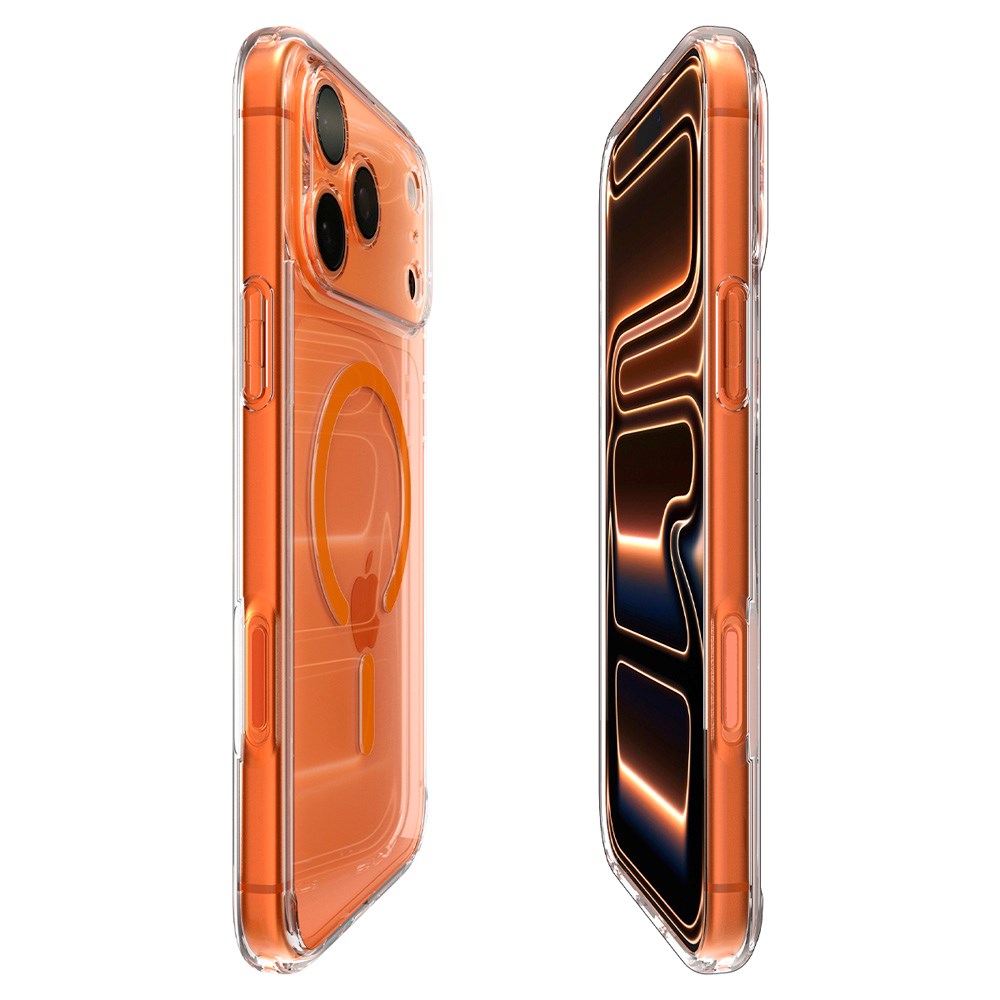 Spigen iPhone 17 Pro Ultra Hybrid Bagside Cover - MagSafe Kompatibel - Gennemsigtig / Orange