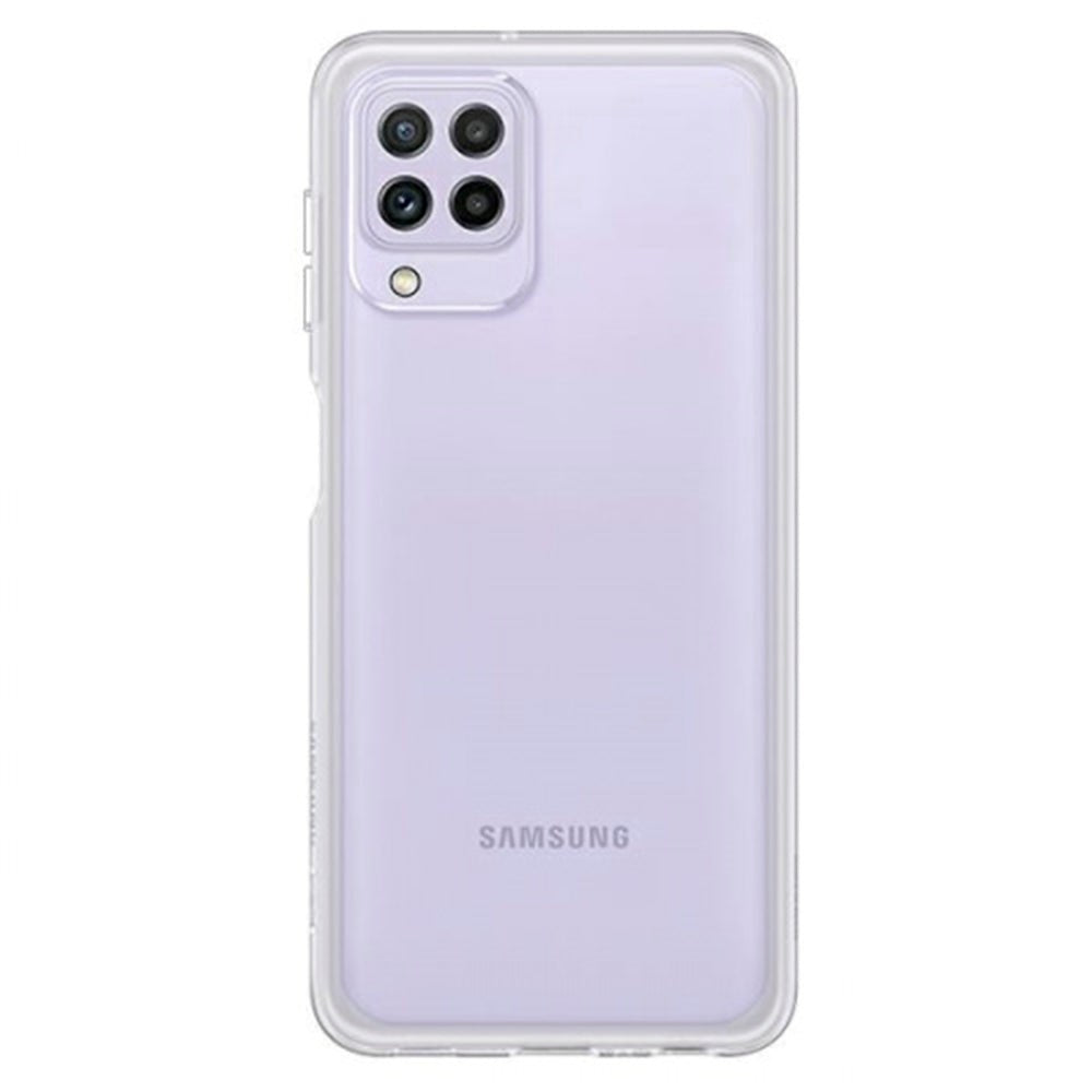 Original Samsung Galaxy A22 (4G) Soft Clear Bagside Cover (EF-QA225TT) - Gennemsigtig