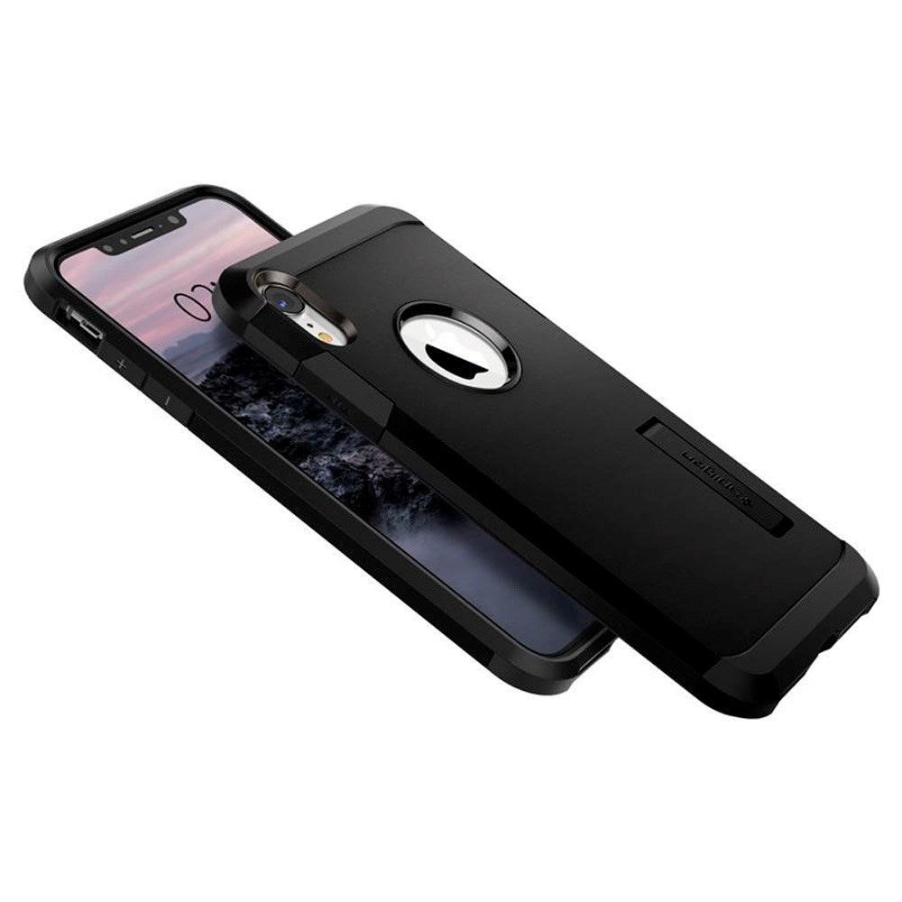 Spigen Tough Armor Hybrid Cover m. Stativ - iPhone XR - Svart