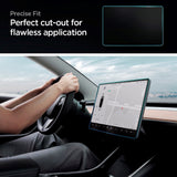 Spigen EZ Fit skjermbeskytter - Tesla Model 3 / Model Y w. Monteringsramme - Gjennomsiktig