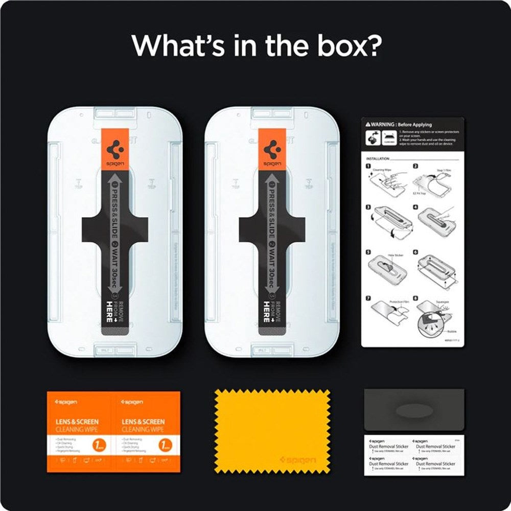 Spigen - iPhone 14 Pro - Privacy EZ Fit Glass Skærmbeskyttelse - 2 stk - Privacy Funktion - Gennemsigtig