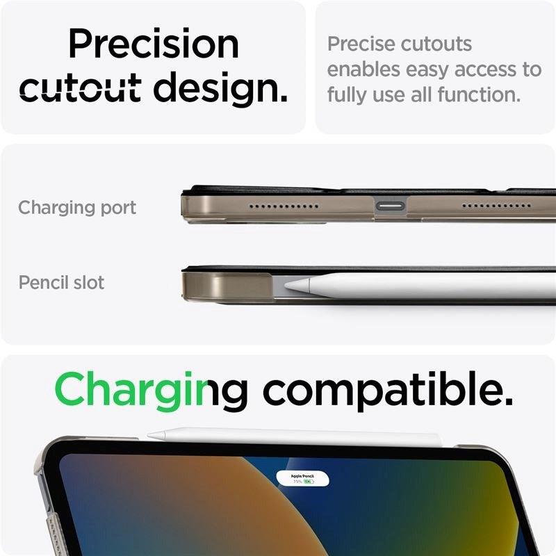 iPad 11" (2025) / iPad 10,9" (2024/2022) Spigen Smart Fold Flip-deksel - svart