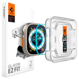 Spigen Apple Watch Ultra 1/2 (49 mm) EZ Fit GLAS.tR Skjermbeskytter - 2-Pack - Gjennomsiktig