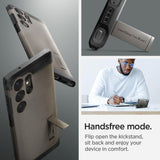 Samsung Galaxy S23 Ultra Spigen Tough Armor-deksel m. Stativ - Gunmetal