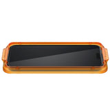 iPhone 15 Pro Spigen Skærmbeskyttelsesglas m. Monteringsramme - 2 stk - Gennemsigtig / Sort Kant