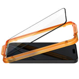 iPhone 15 Pro Spigen Skærmbeskyttelsesglas m. Monteringsramme - 2 stk - Gennemsigtig / Sort Kant