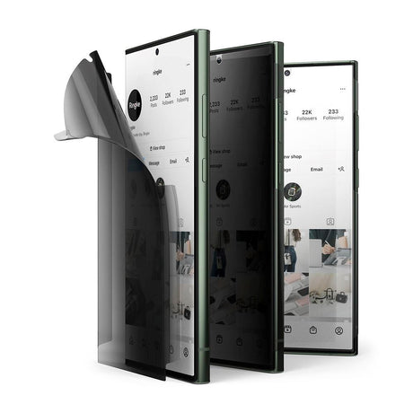 Samsung Galaxy S23 Ultra Slim Dual Easy Wing Screen Film - Veskevennlig - Personvernfunksjon - Svart