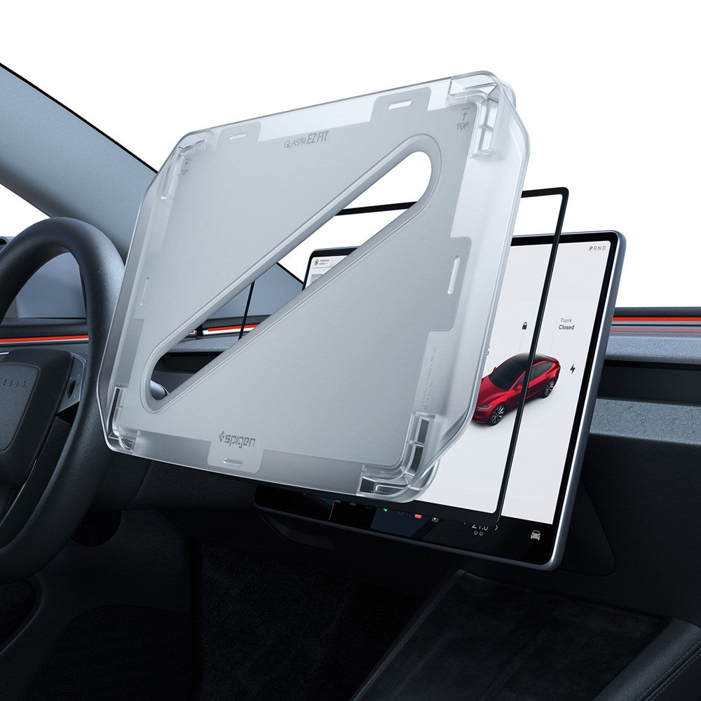 Spigen EZ Fit skjermbeskytter - Tesla Model 3 (2024) m. Monteringsramme - Gjennomsiktig