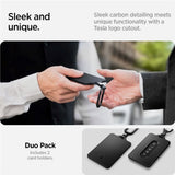 Spigen - Tesla Key Card Holder - Karabinkrok - 2-Pack - Svart