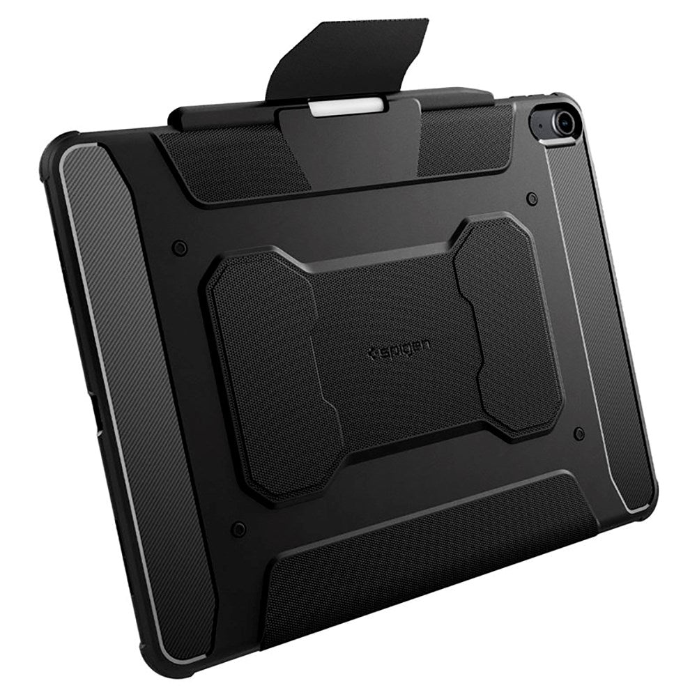 iPad Air 13" (2025 / 2024) Spigen Rugged Armor Pro Flip Cover m. Apple blyantholder - svart