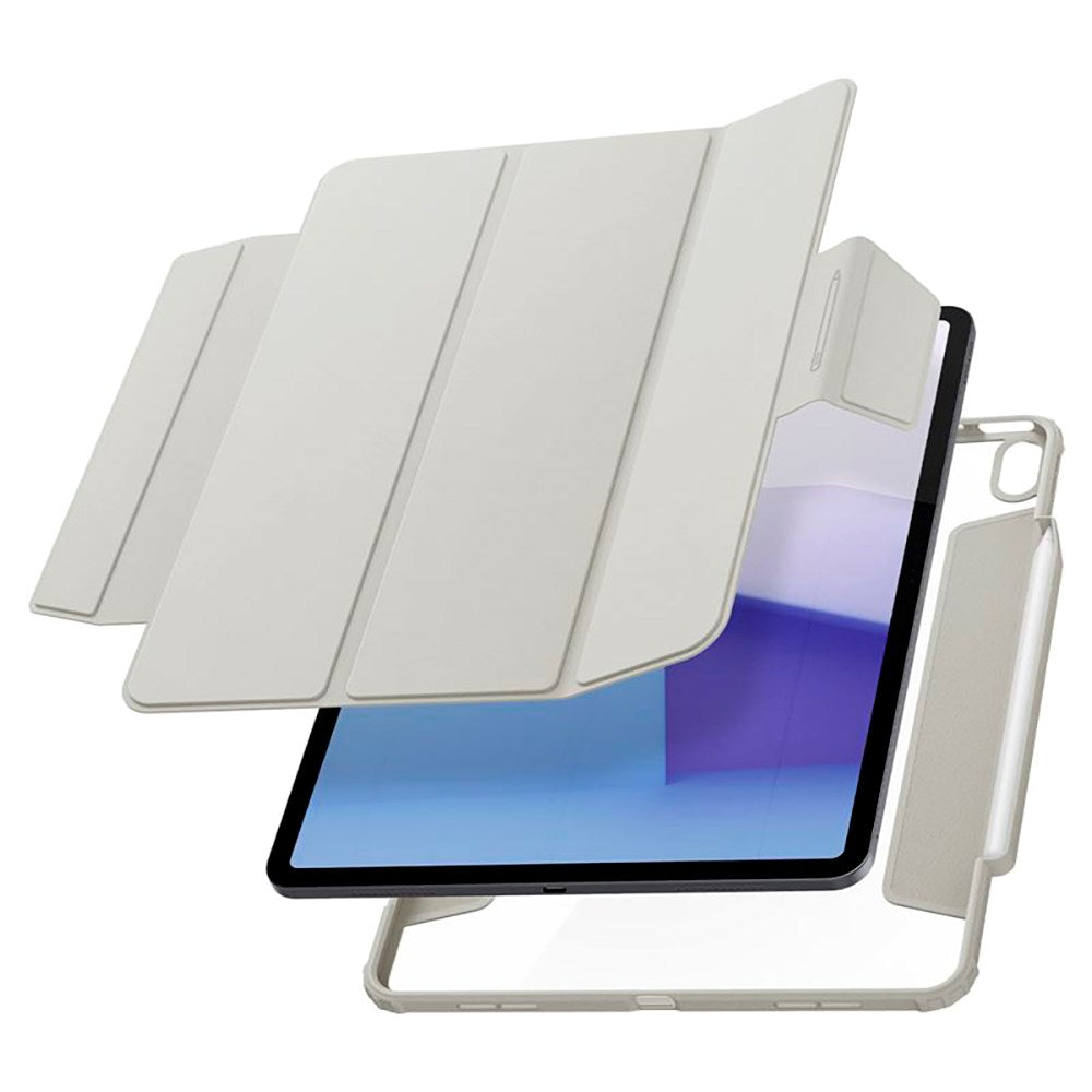 iPad Air 13" (2025 / 2024) Spigen Air Skin Pro Leather Flip Cover - Grå 