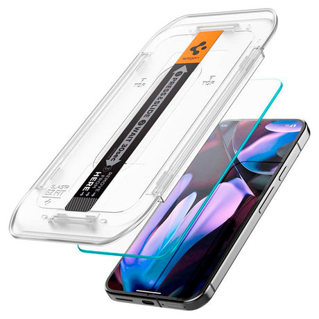 Google Pixel 9 Pro XL Spigen EZ Fit Glas.tR Skjermbeskytter 2. Del - Veskevennlig - Gjennomsiktig