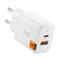 Spigen 20W Vægoplader - 1 x USB-C & 1 x USB-A - Hvid