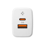 Spigen 20W Vægoplader - 1 x USB-C & 1 x USB-A - Hvid