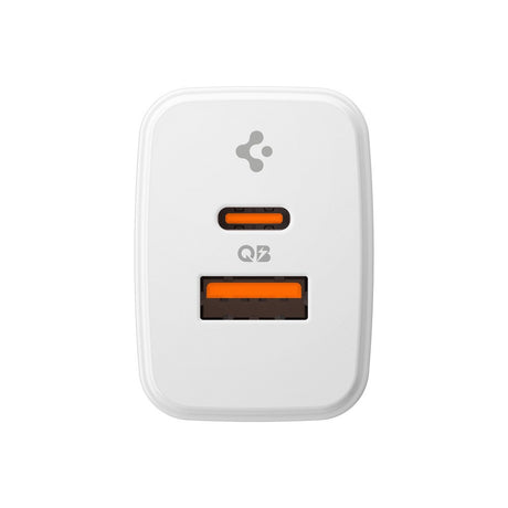 Spigen 20W Vægoplader - 1 x USB-C & 1 x USB-A - Hvid