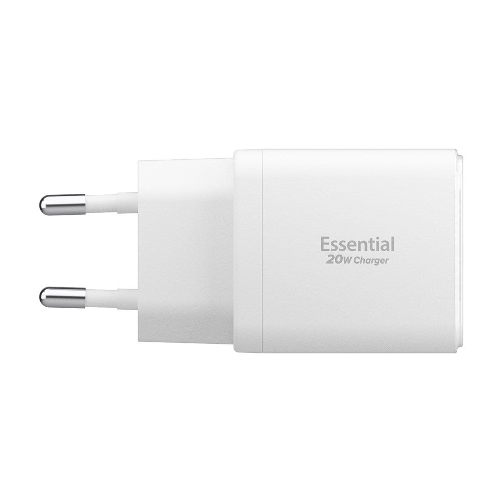 Spigen 20W Vægoplader - 1 x USB-C & 1 x USB-A - Hvid
