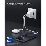 Spigen 20W Vægoplader - 1 x USB-C & 1 x USB-A - Hvid