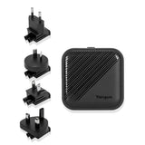 Targus 65W GaN PD Vægoplader m. USB-C, USB-A og Rejseadaptere - Sort