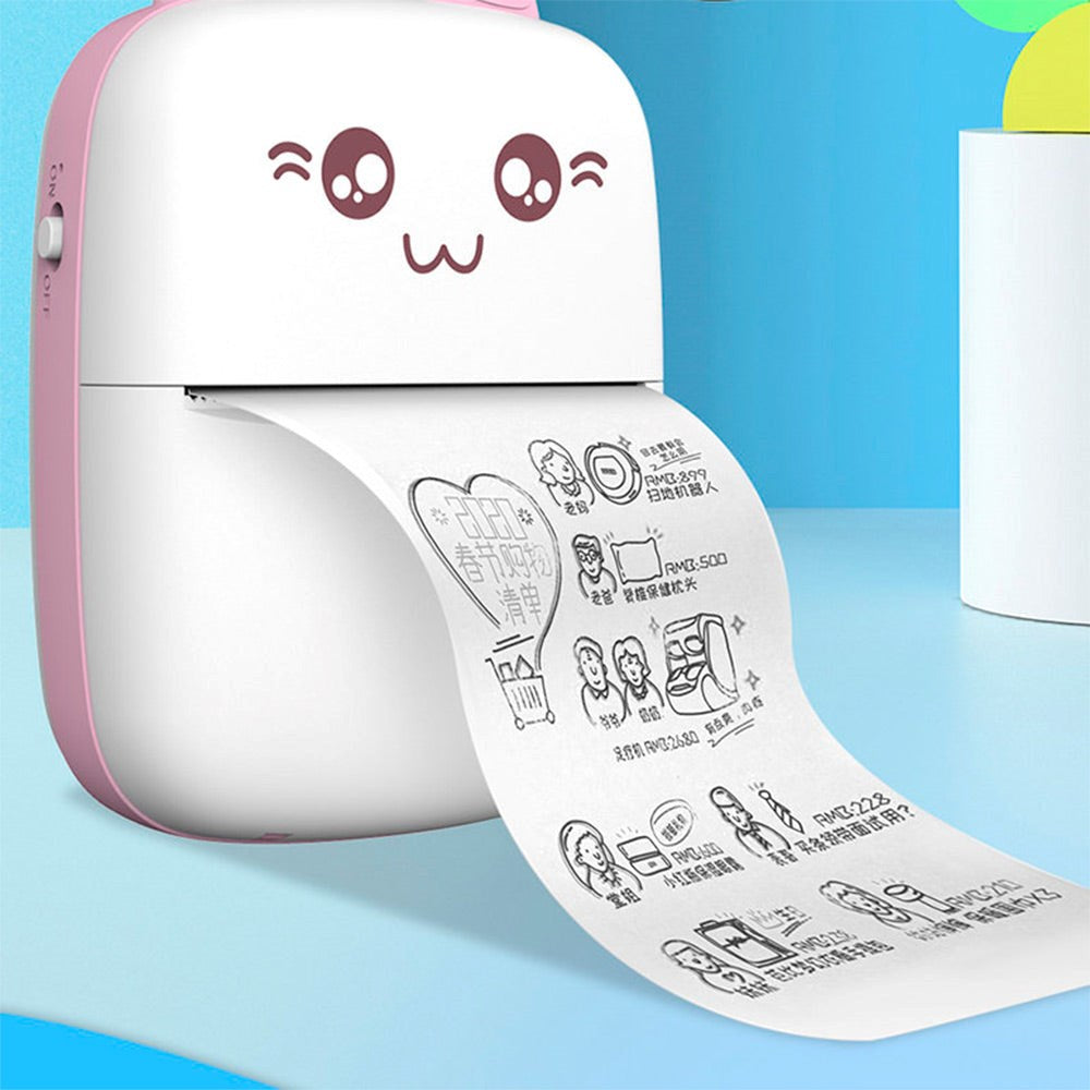 Hurtel HURC9 Mini Cat termisk skriver - Hvit / Rosa