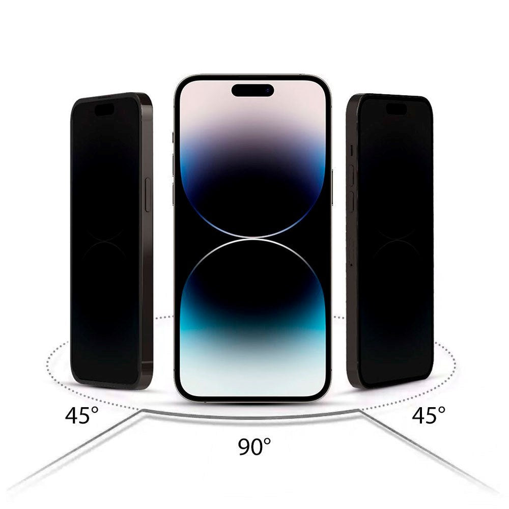 Hofi iPhone 15 Glass Pro+ skjermbeskytter m. Personvernfunksjon - Veskevennlig - Gjennomsiktig / svart kant