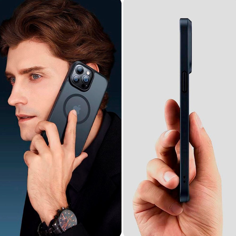 iPhone 13 Pro Max Tech-Protect Magmat Bakdeksel - MagSafe-kompatibelt - Gjennomsiktig / Svart