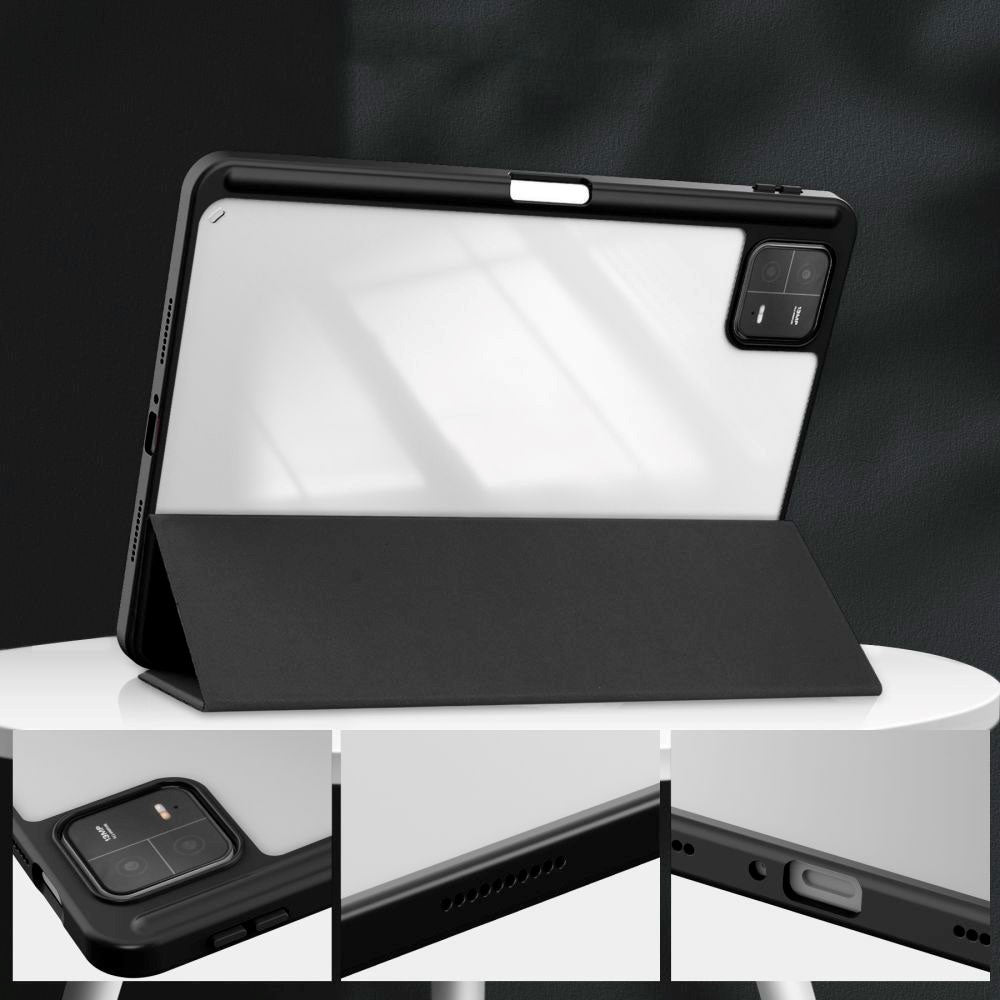 Xiaomi Pad 6 Tech-Protect Hybrid Cover m. Touch Pen Holder - Sort & Gennemsigtig
