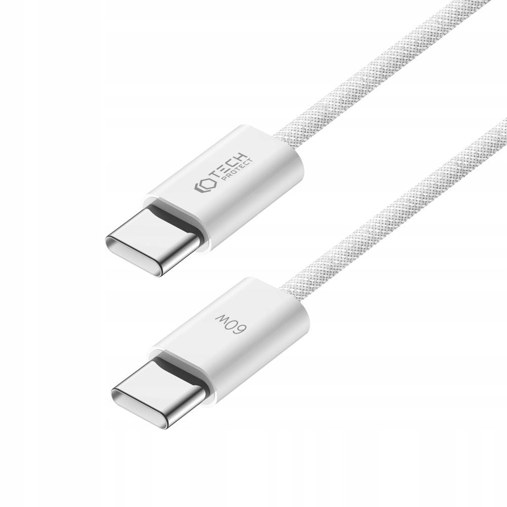 Tech-Protect Ultraboost Classic USB-C til USB-C-kabel 60W/3A 1m - Hvit